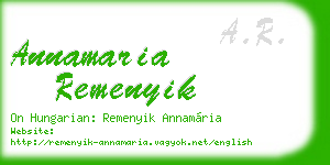 annamaria remenyik business card